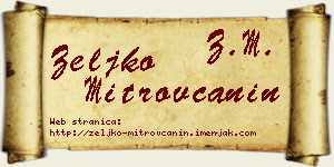 Željko Mitrovčanin vizit kartica